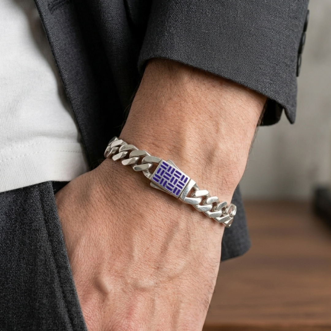 Blue Crest Cuban Bracelet 9MM
