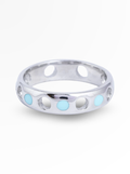 Aqua Dot Enamel Band Ring – 5mm