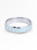 Aqua Line Enamel Band Ring – 5mm