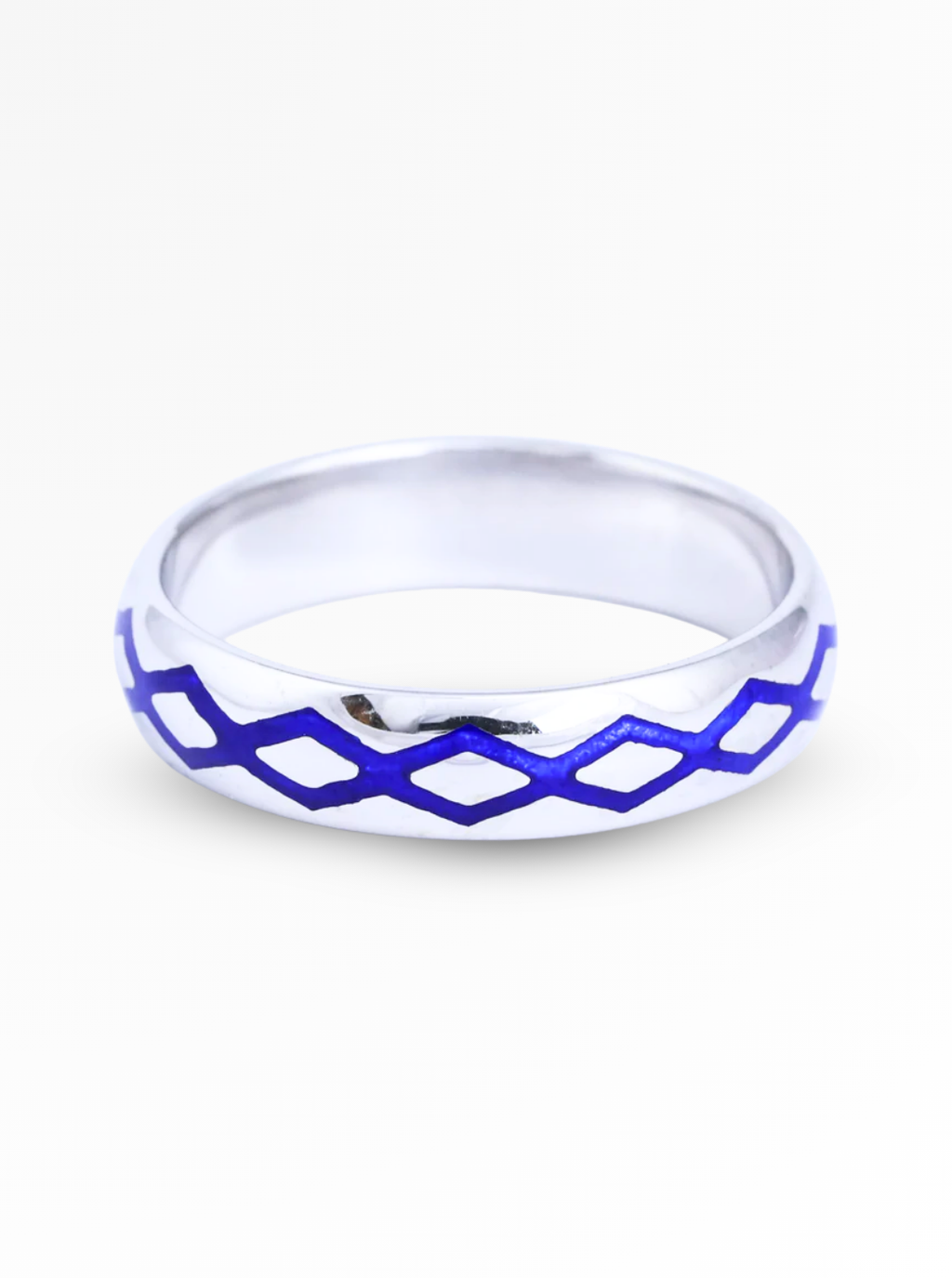 Azure Lattice Enamel Band Ring – 5mm