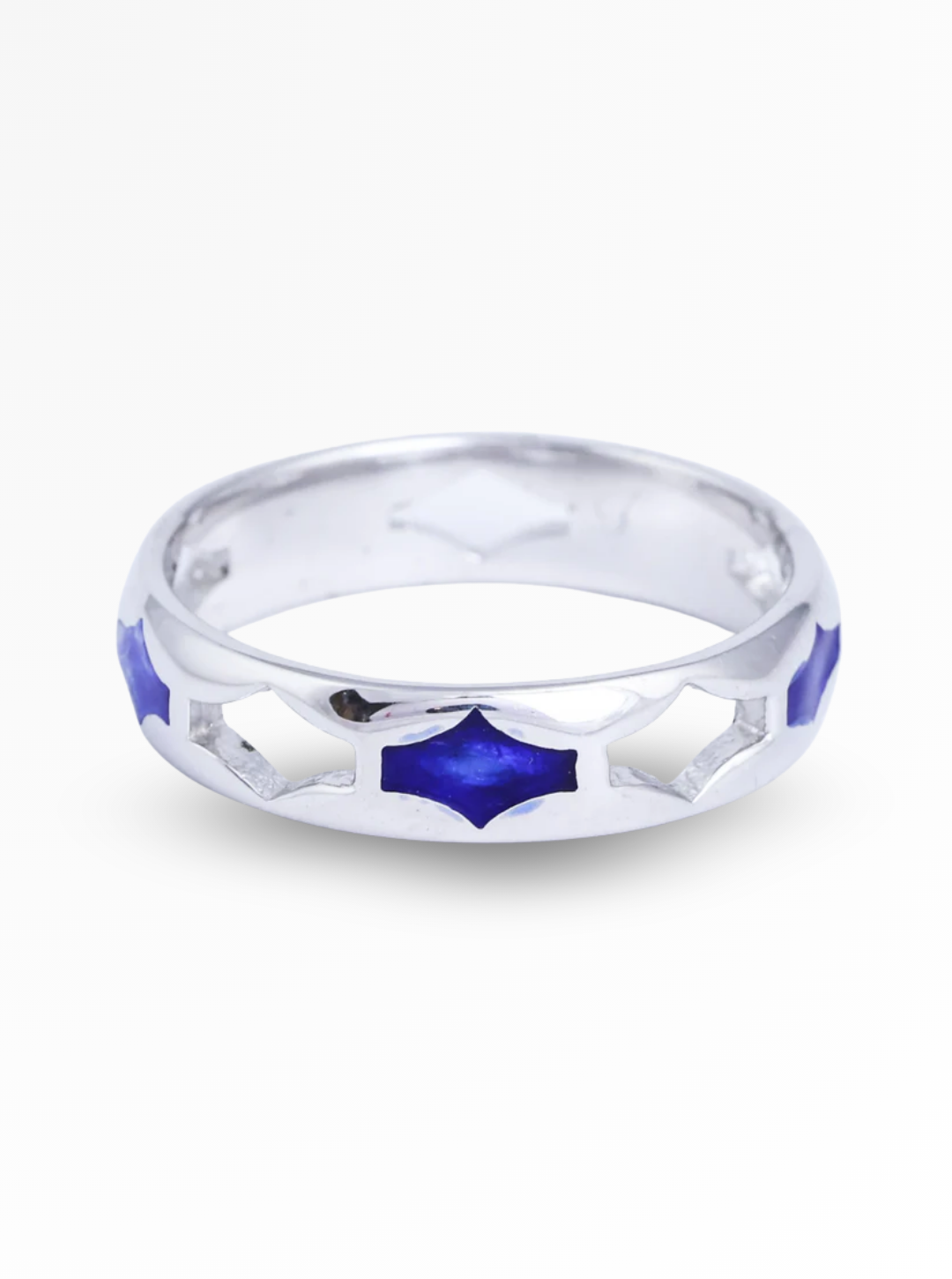 Azure Star Enamel Band Ring – 5mm