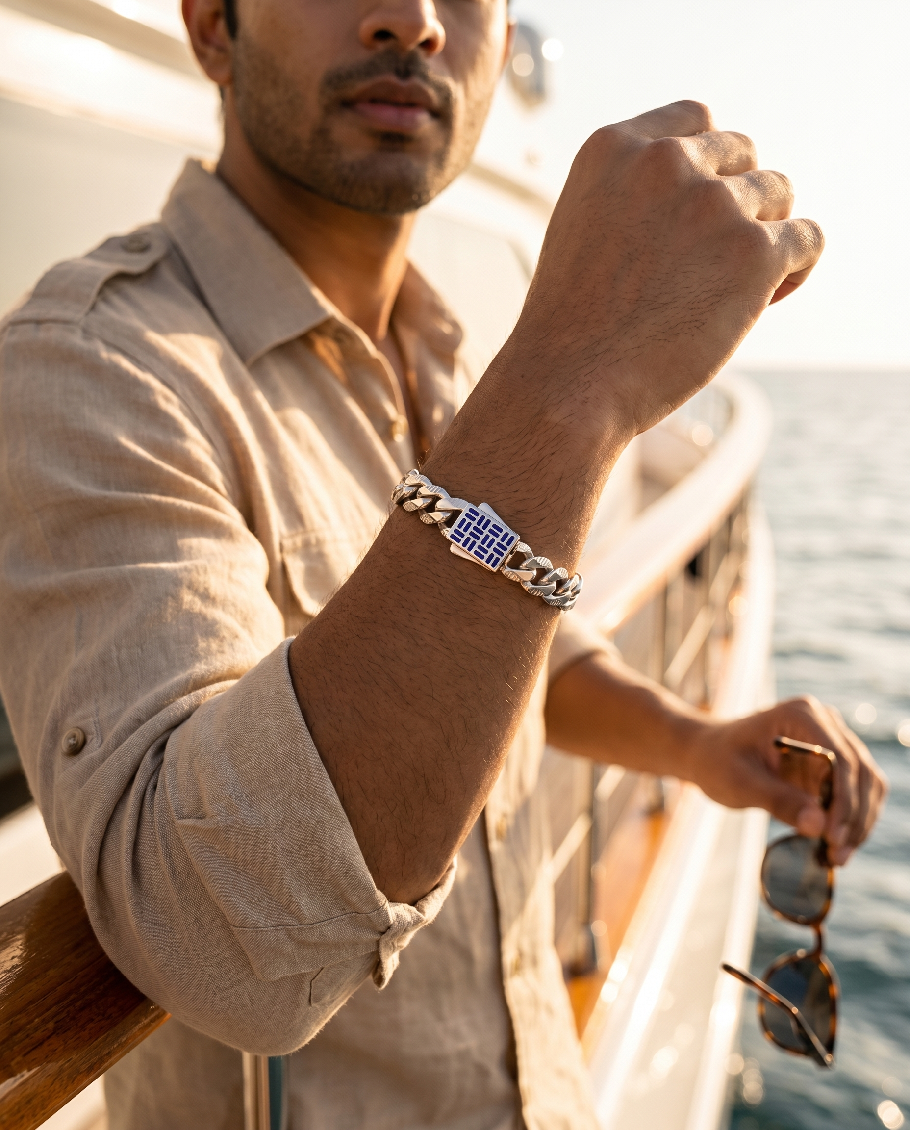 Blue Crest Cuban Bracelet 9MM