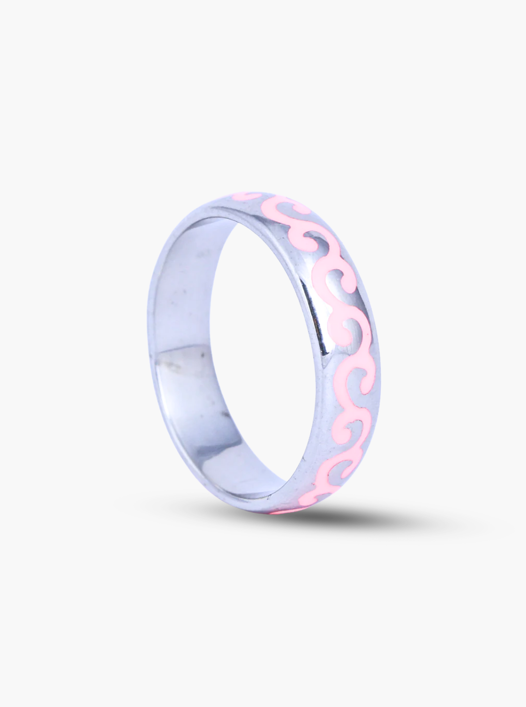 Blush Wave Enamel Band Ring – 5mm