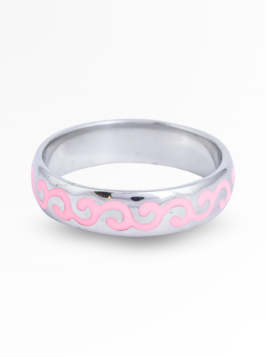 Blush Wave Enamel Band Ring – 5mm