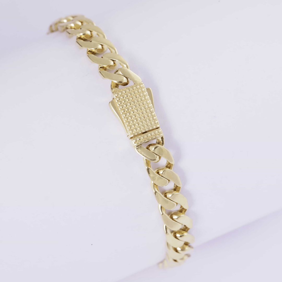Golden Edge Cuban Link Bracelet 8MM