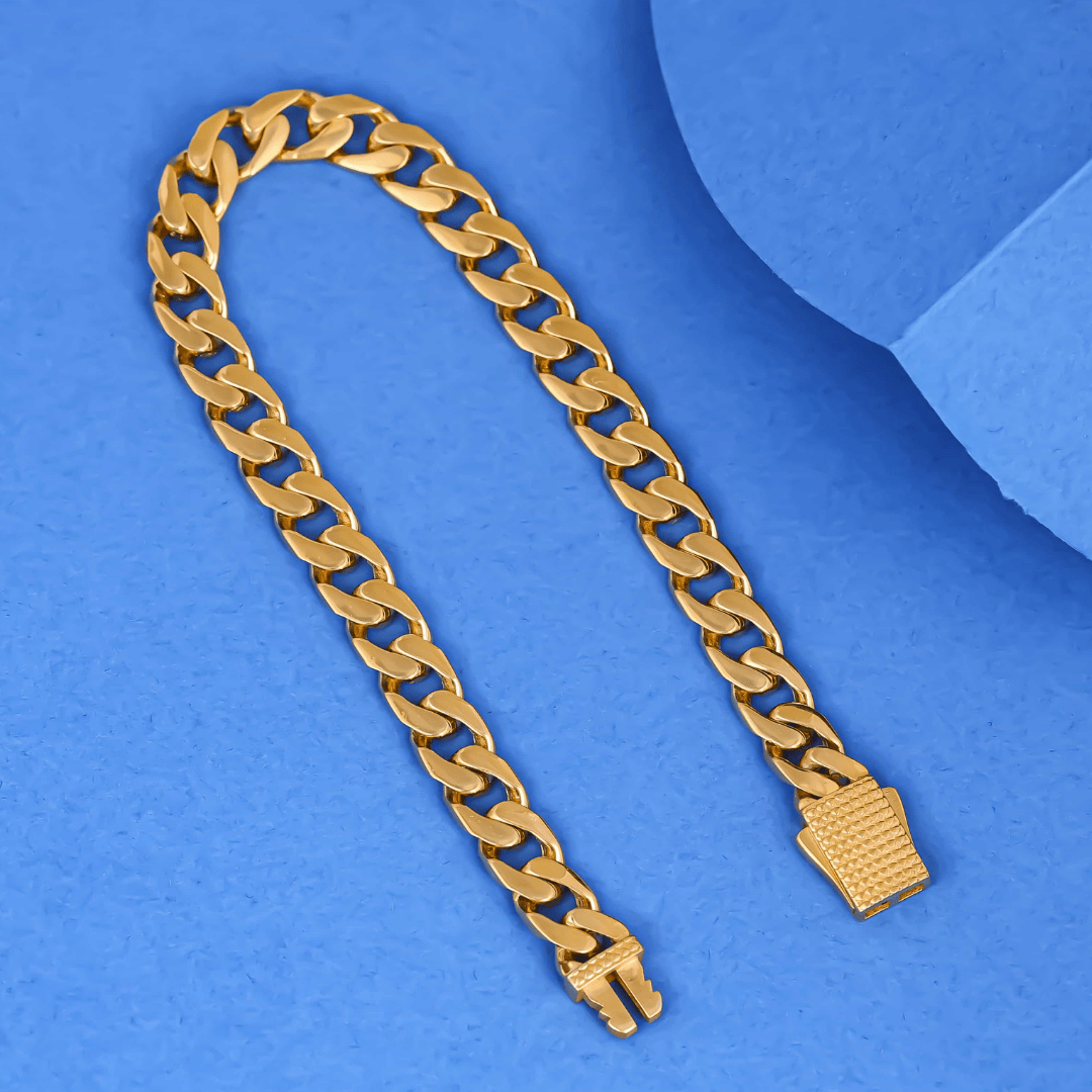 Golden Edge Cuban Link Bracelet 8MM