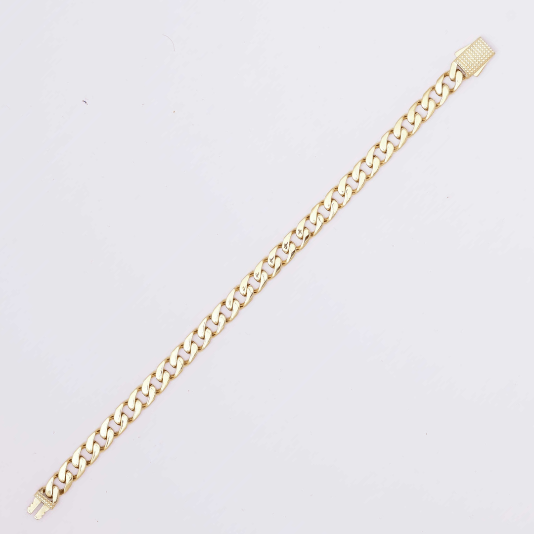 Golden Edge Cuban Link Bracelet 8MM
