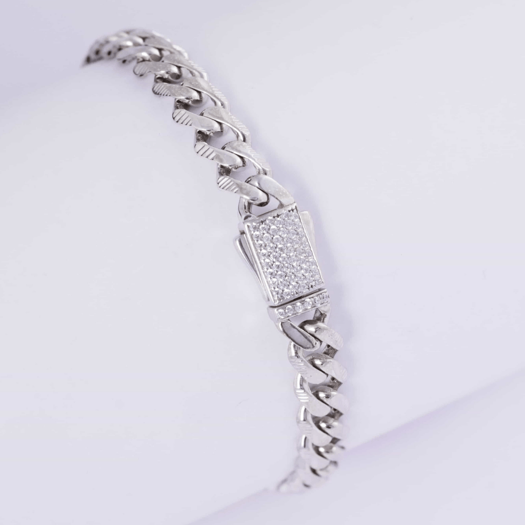 Crystal Edge Cuban Link Bracelet 8MM