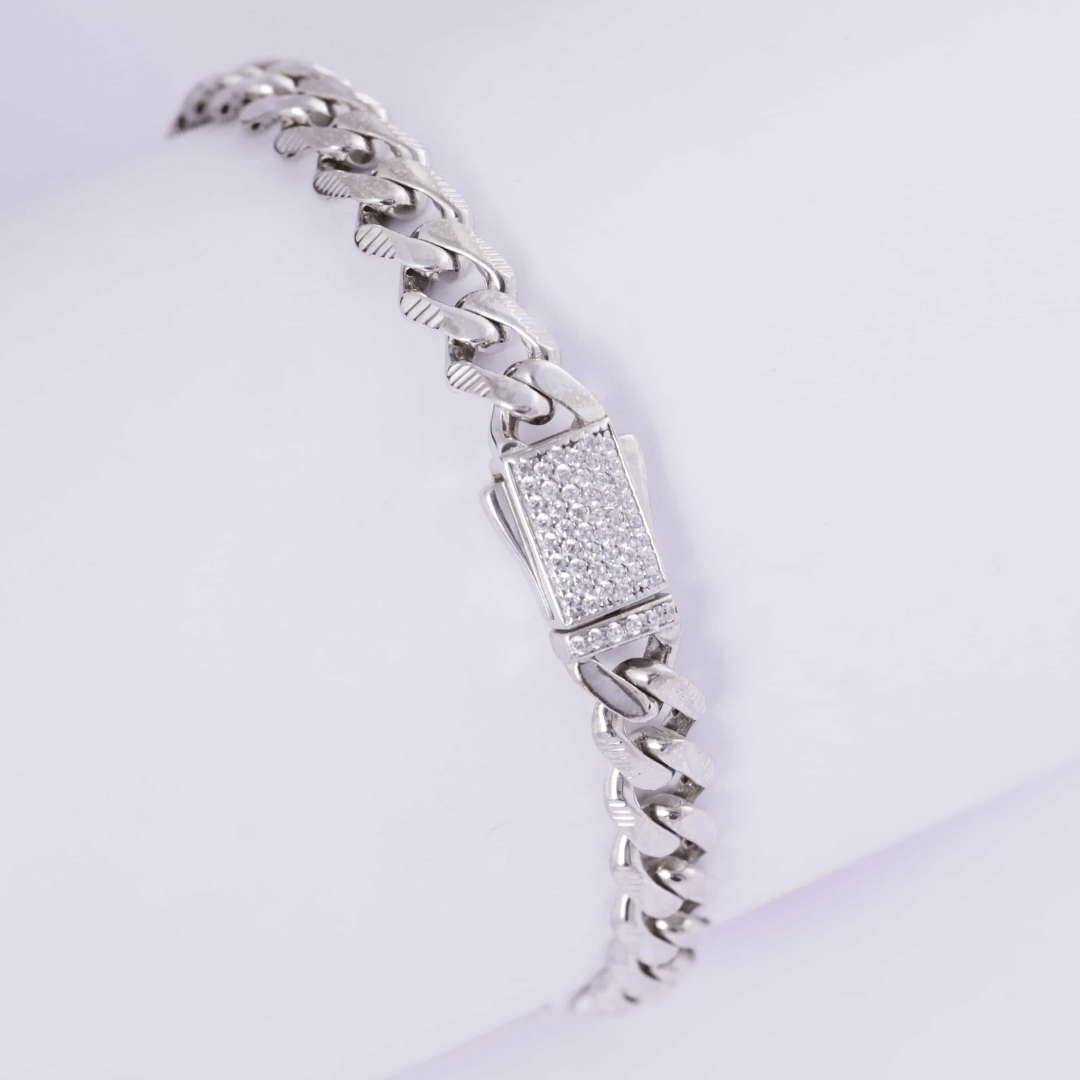 Crystal Edge Cuban Link Bracelet 8MM