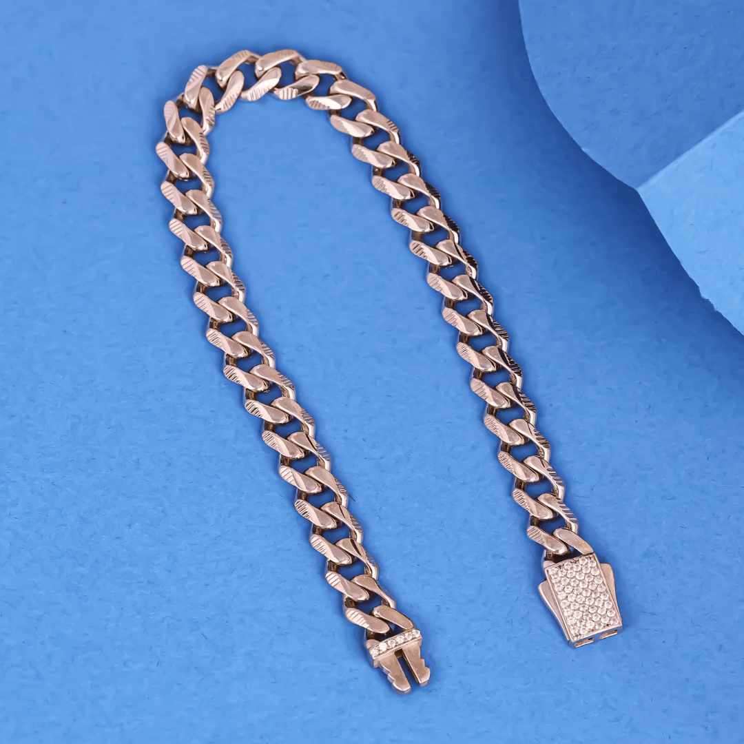 Crystal Edge Cuban Link Bracelet 8MM