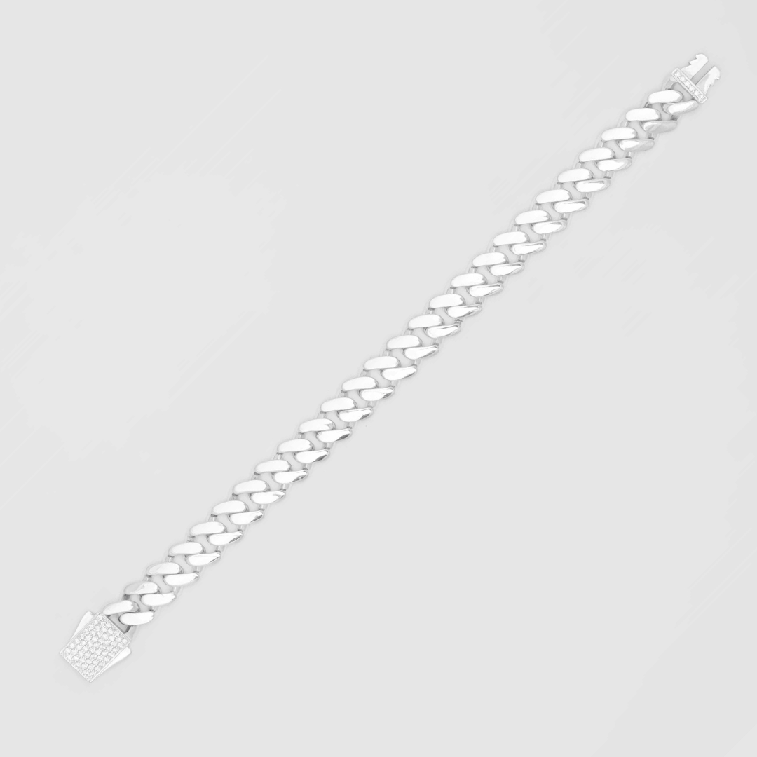 Crystal Edge Cuban Link Bracelet 8MM