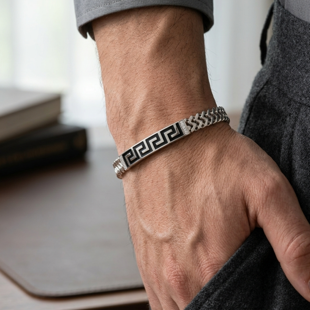 Noir Greek ID Bracelet 7MM