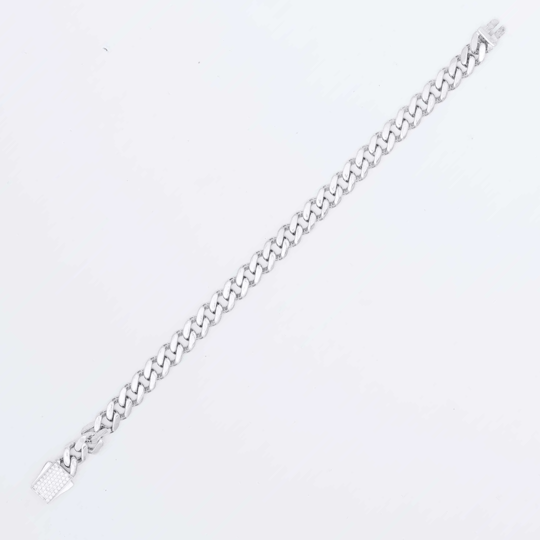 Silver Spark Cuban Link Bracelet 8MM