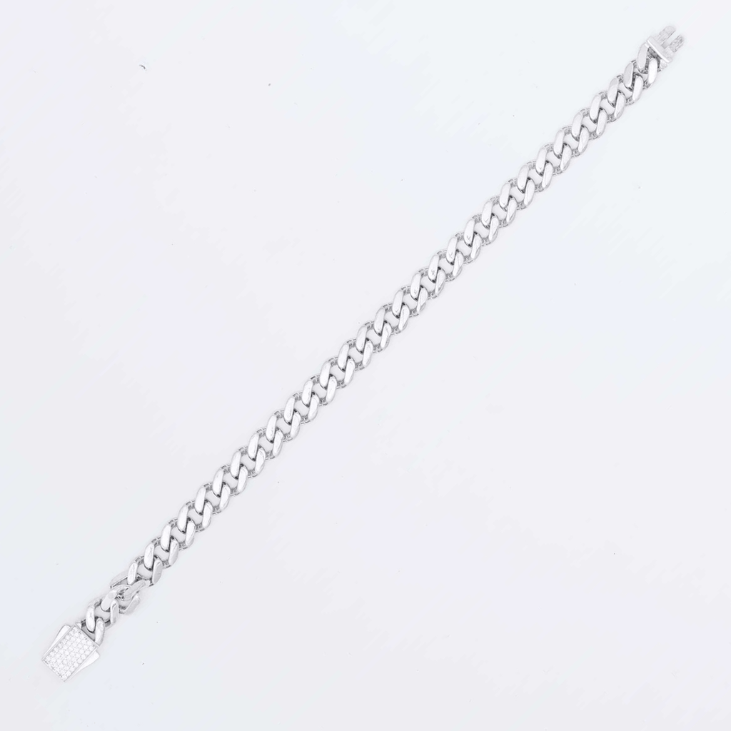 Silver Spark Cuban Link Bracelet 8MM