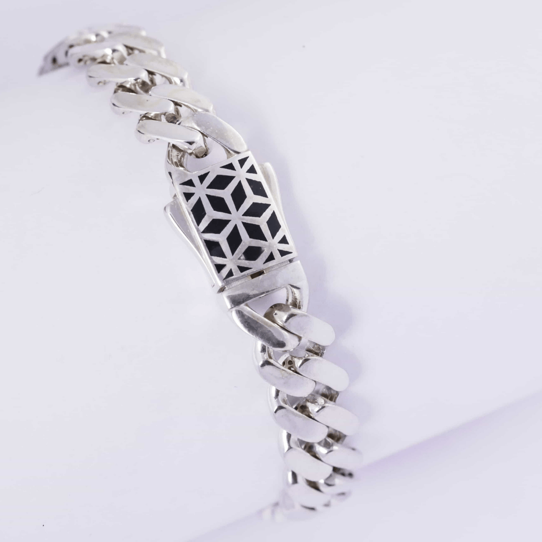 Noir Crest Cuban Link Bracelet 11MM