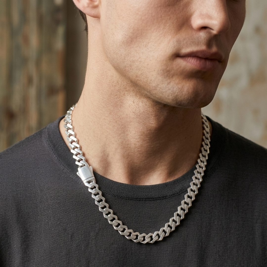 Classic Flat Cuban Silver Chain 10MM