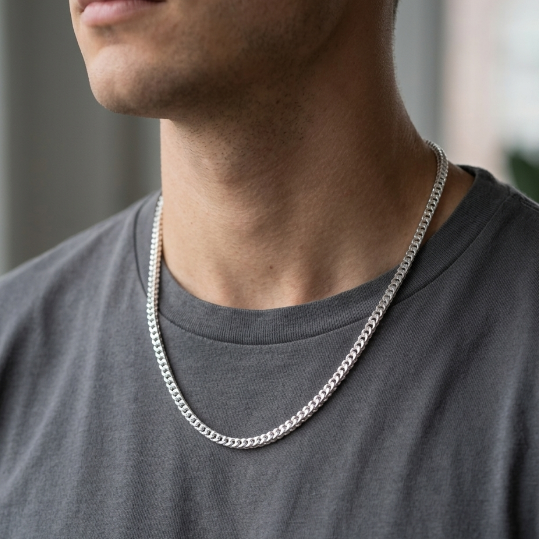 Silver Chevron Pattern Chain 3MM
