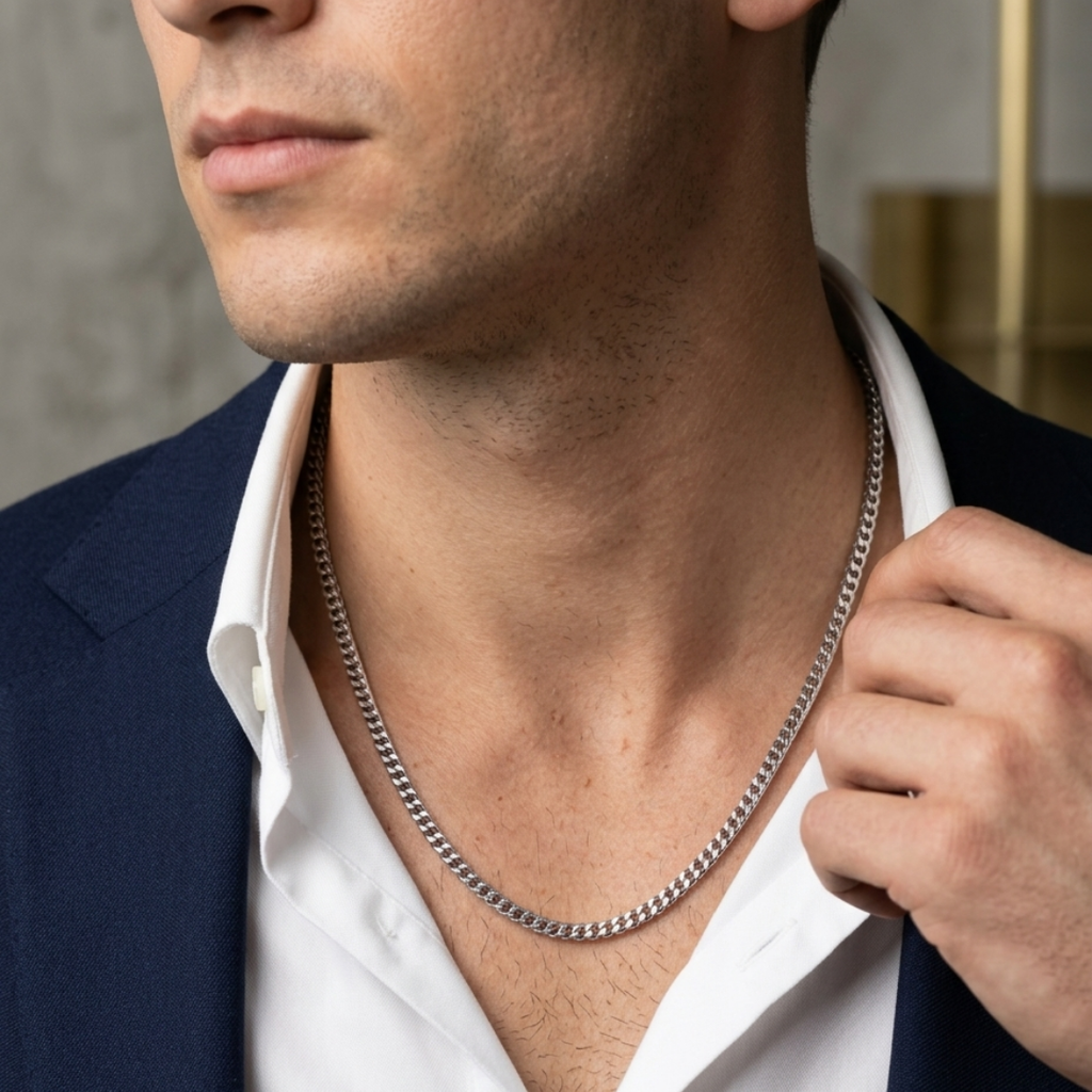 Silver Chevron Pattern Chain 3.5MM