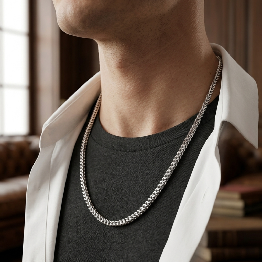 Silver Chevron Shine Chain 3.5MM
