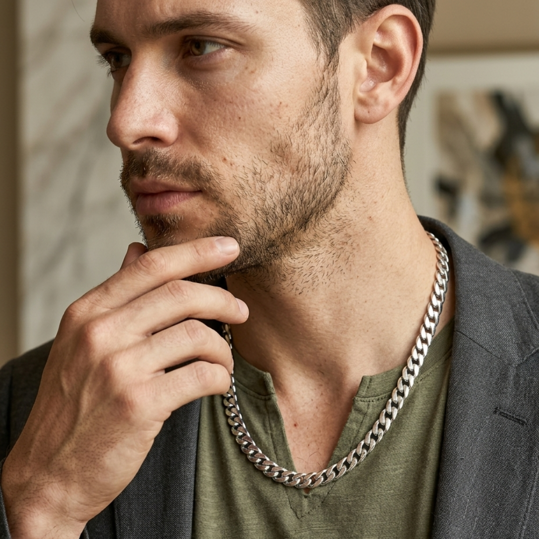 Slim Cuban Silver Chain 7MM