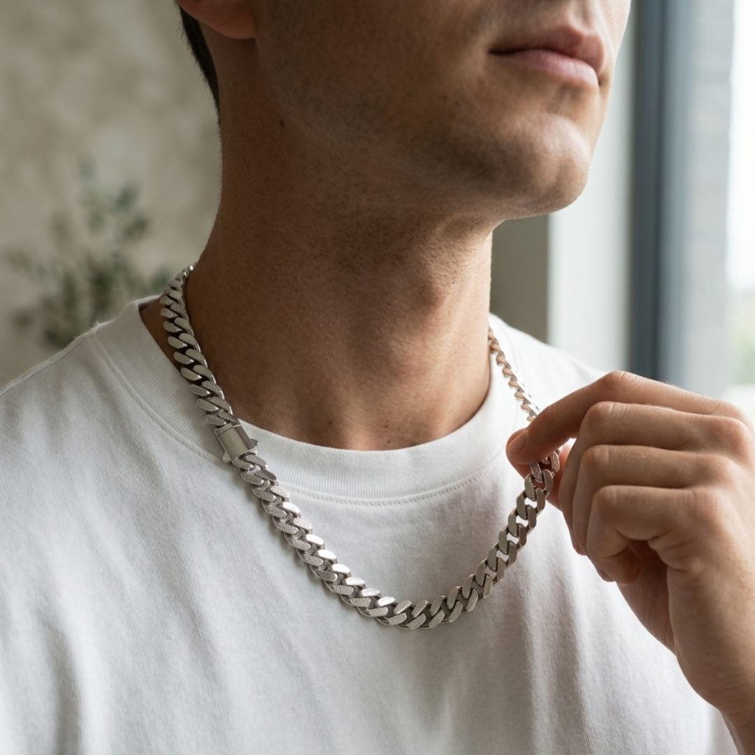 Classic Silver Cuban Link Chain 11MM