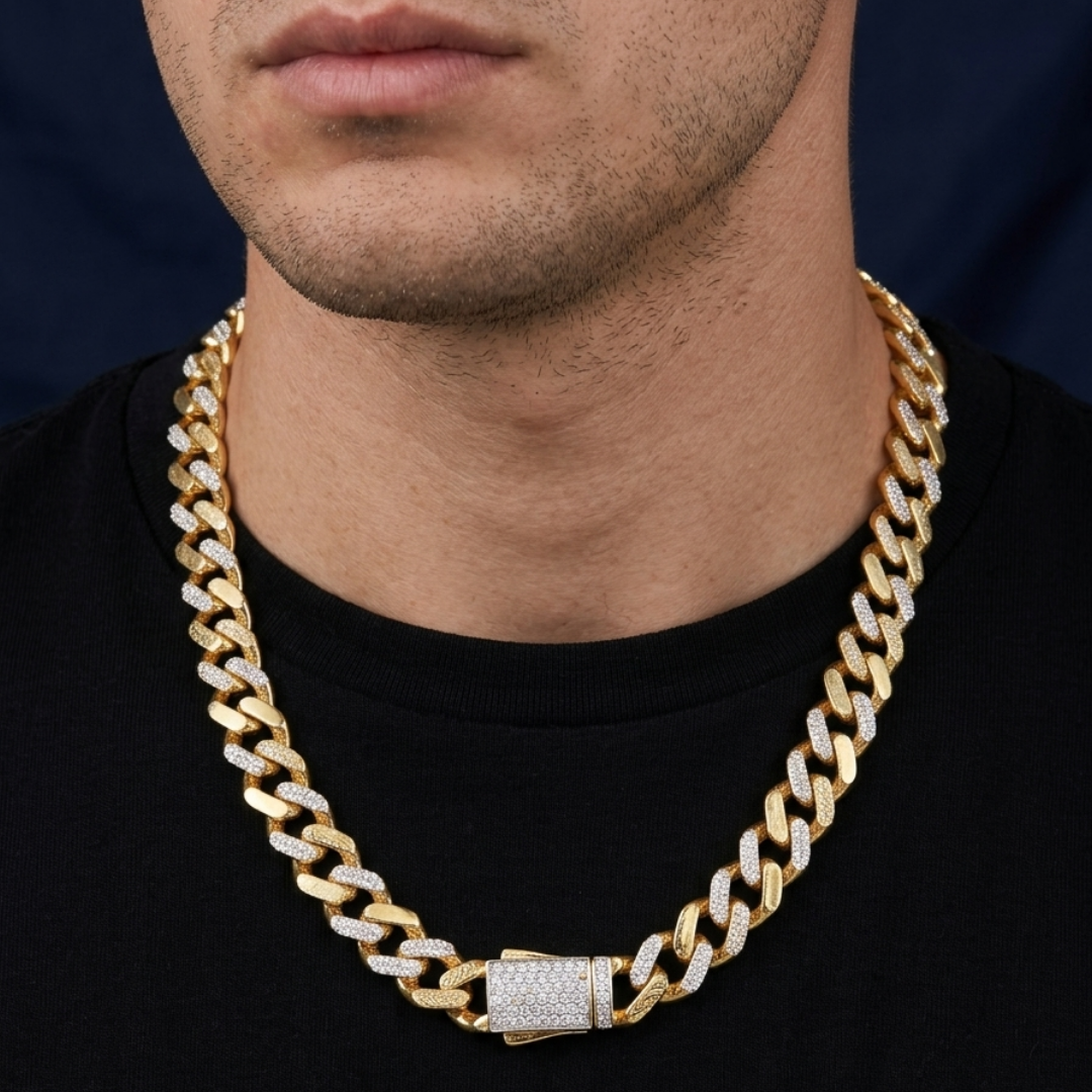 Royal Diamond Cuban Gold Chain 9MM