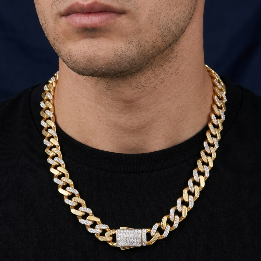 Royal Diamond Cuban Gold Chain 9MM