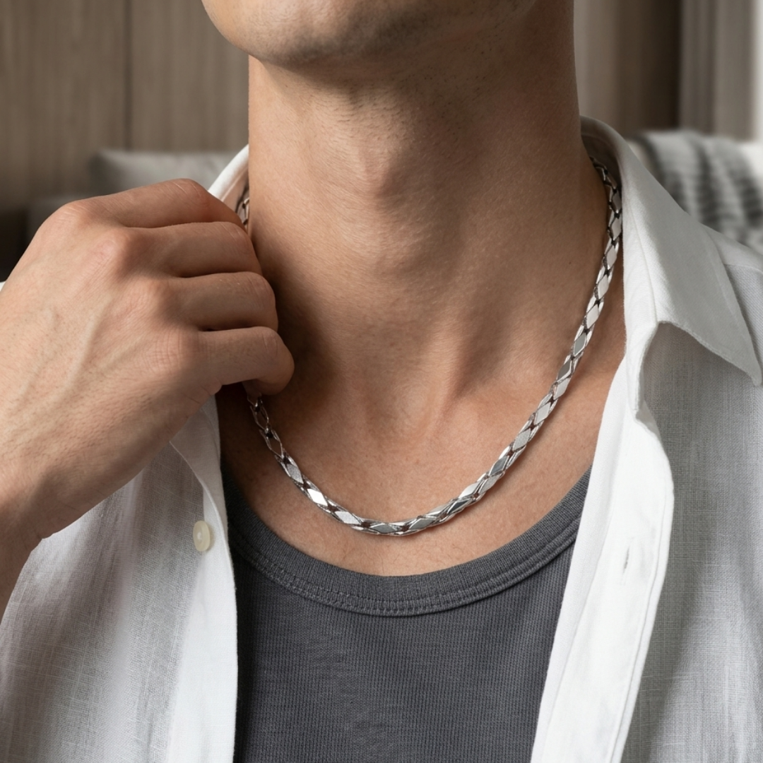 Diamond Shape Silver Chain 4MM