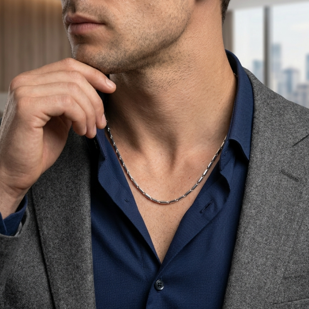 Slim Bar Link Silver Chain 2.5MM