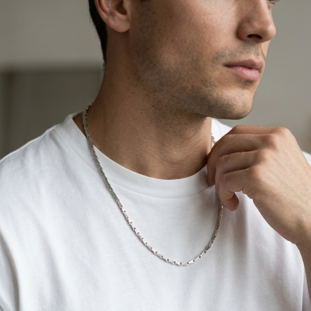 Twist Bar Silver Chain 2.5MM