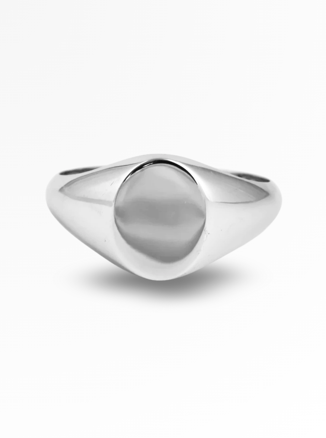 Classic Oval Signet Silver Ring – 12mm