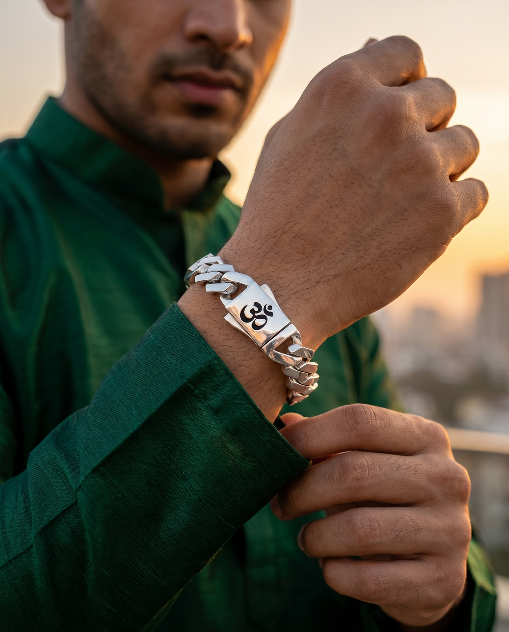 Divine Om Cuban Link Bracelet 11MM