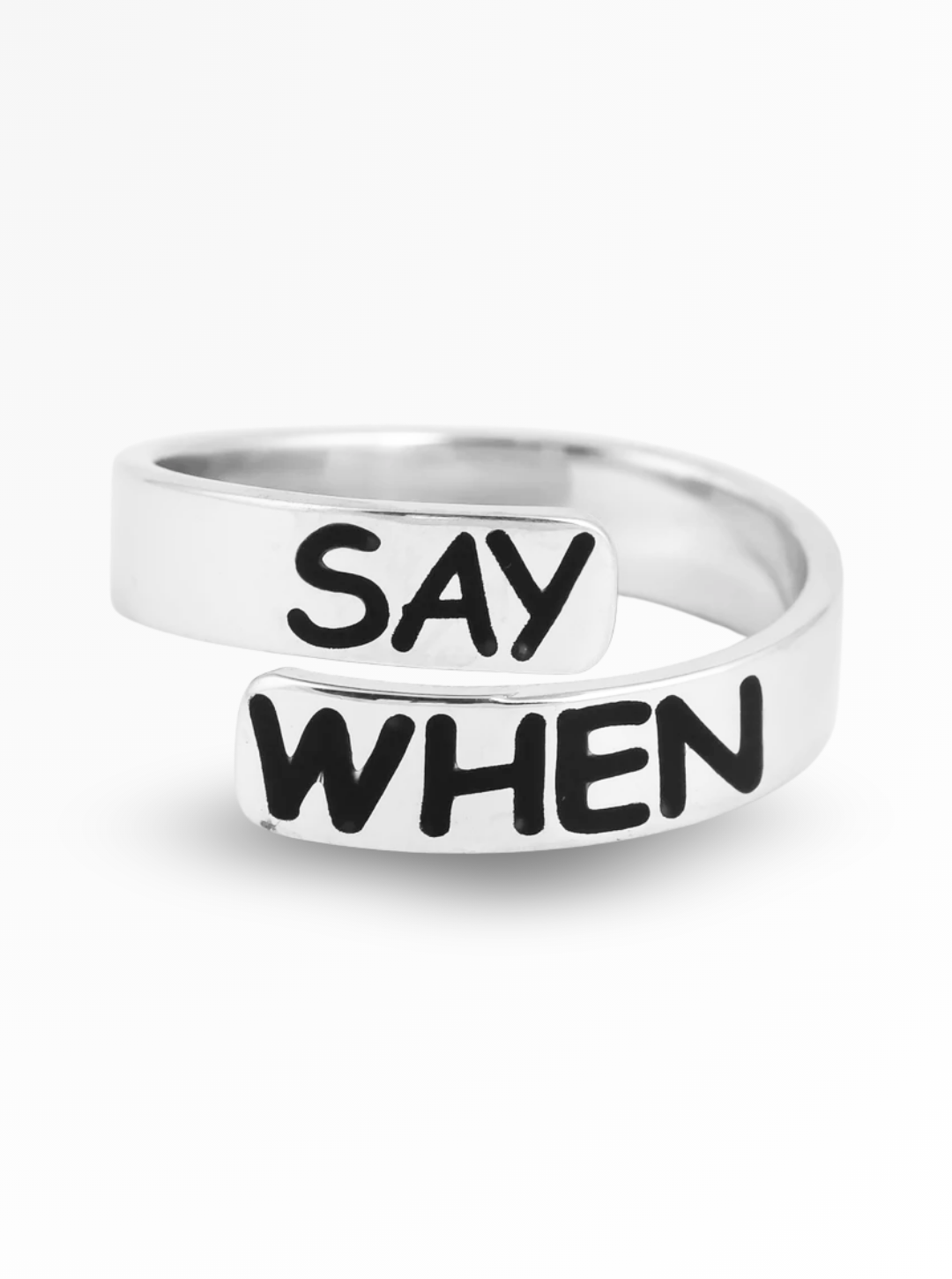 Echo Script Open Band Ring – 10mm