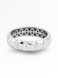 Geometric Facet Silver Band Ring 6mm