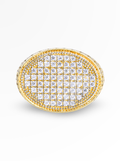 Imperial Oval Pave Silver Ring 19mm