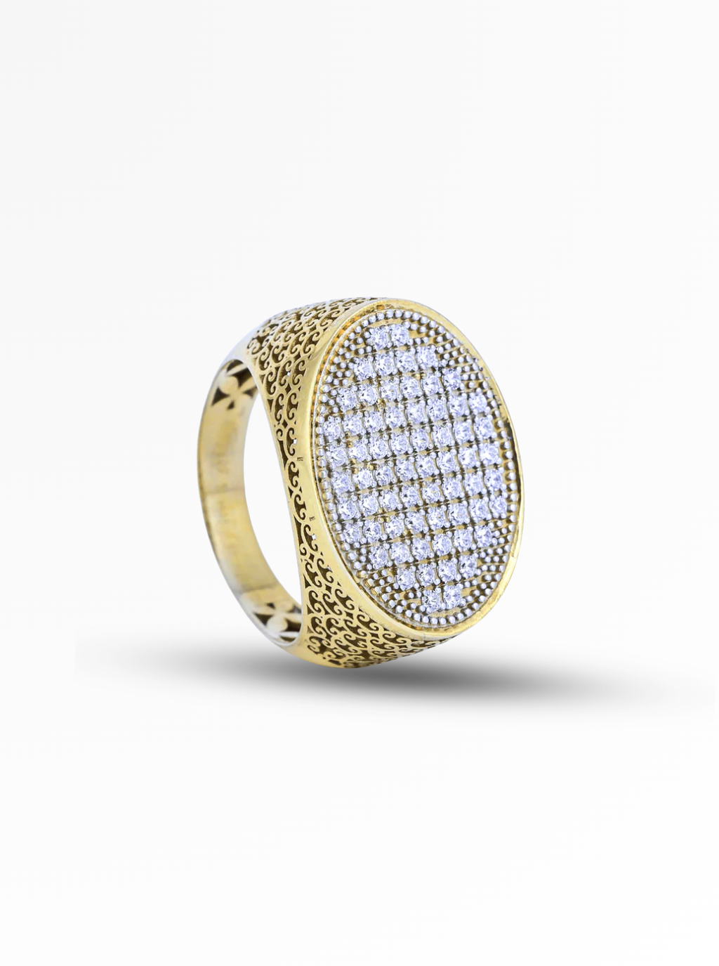 Imperial Oval Pave Silver Ring 19mm