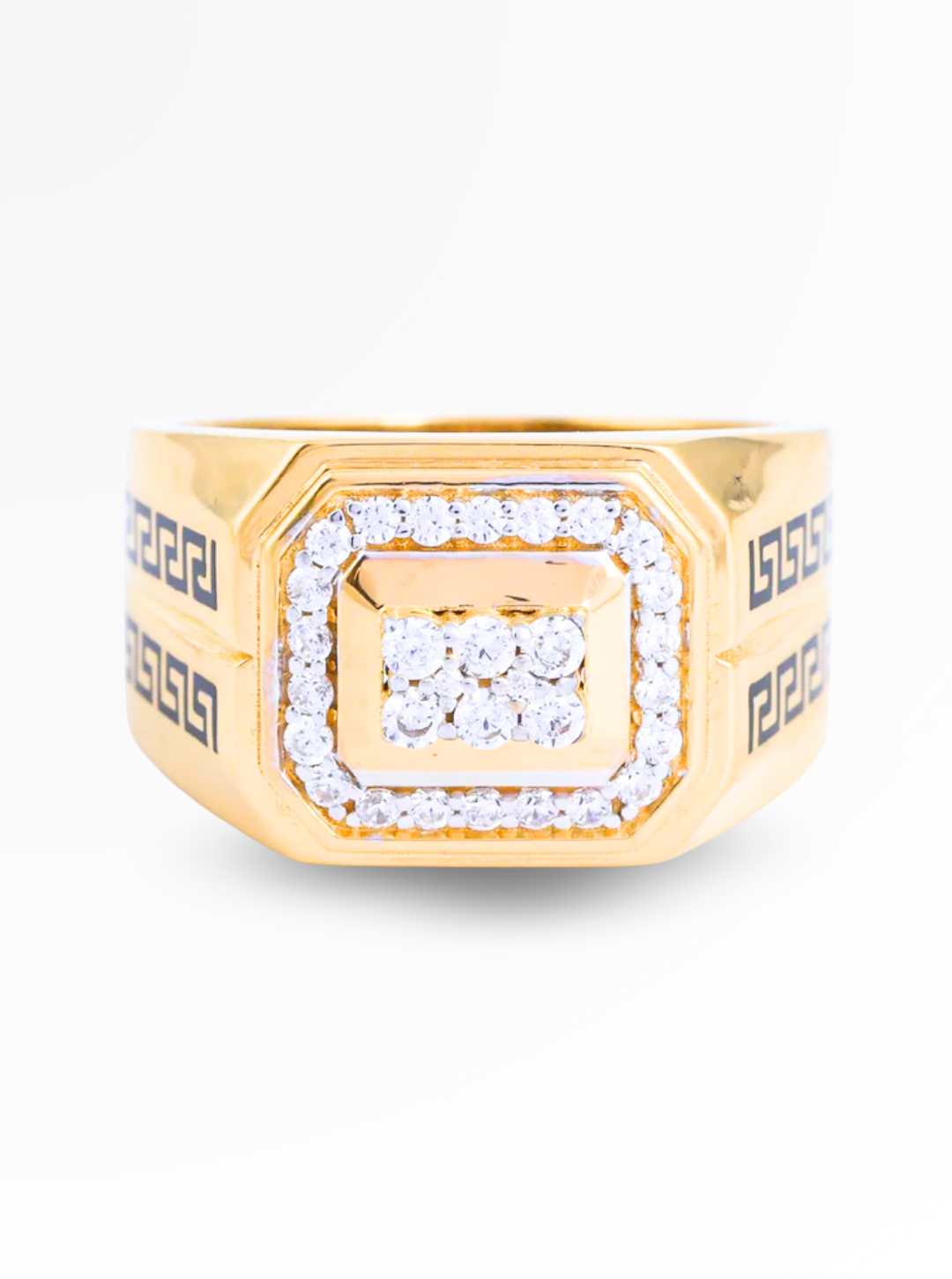 Imperial Square Halo Silver Ring 15mm