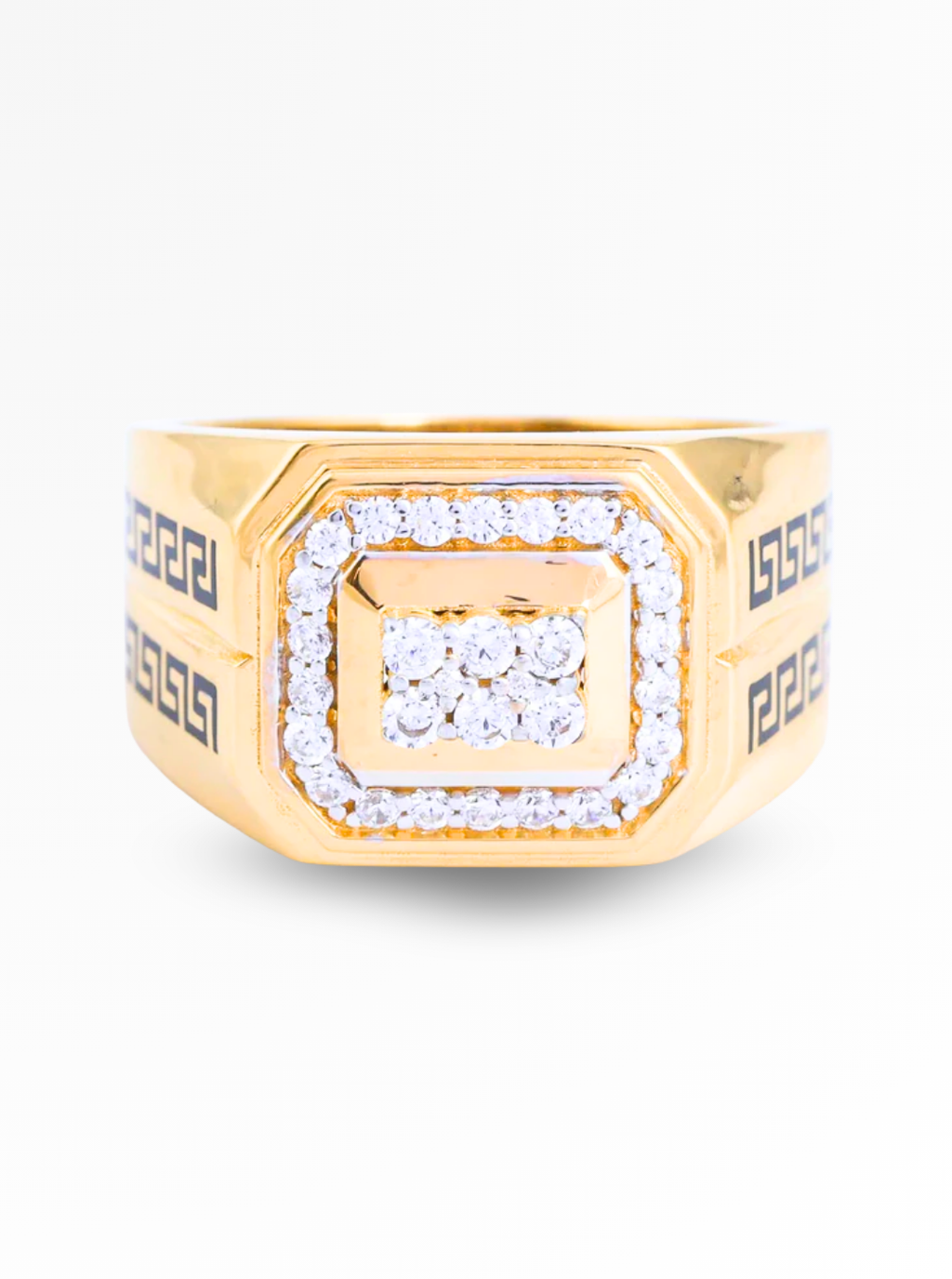 Imperial Square Halo Silver Ring 15mm