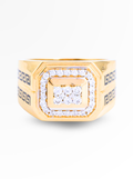 Imperial Square Halo Silver Ring 15mm