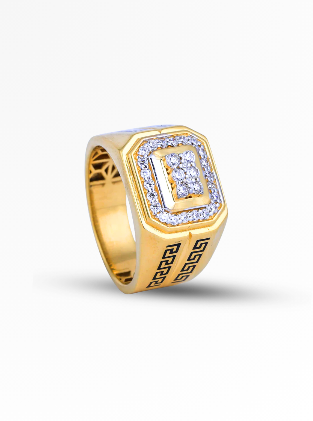 Imperial Square Halo Silver Ring 15mm