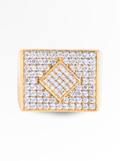 Imperial Square Pave Silver Ring 18mm