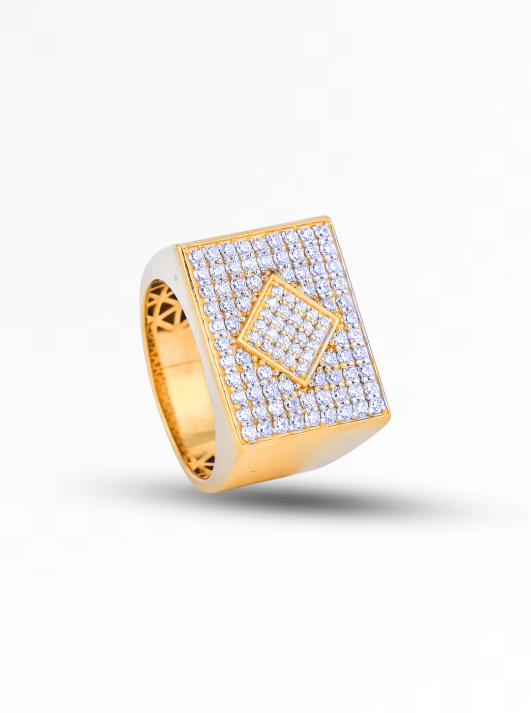 Imperial Square Pave Silver Ring 18mm