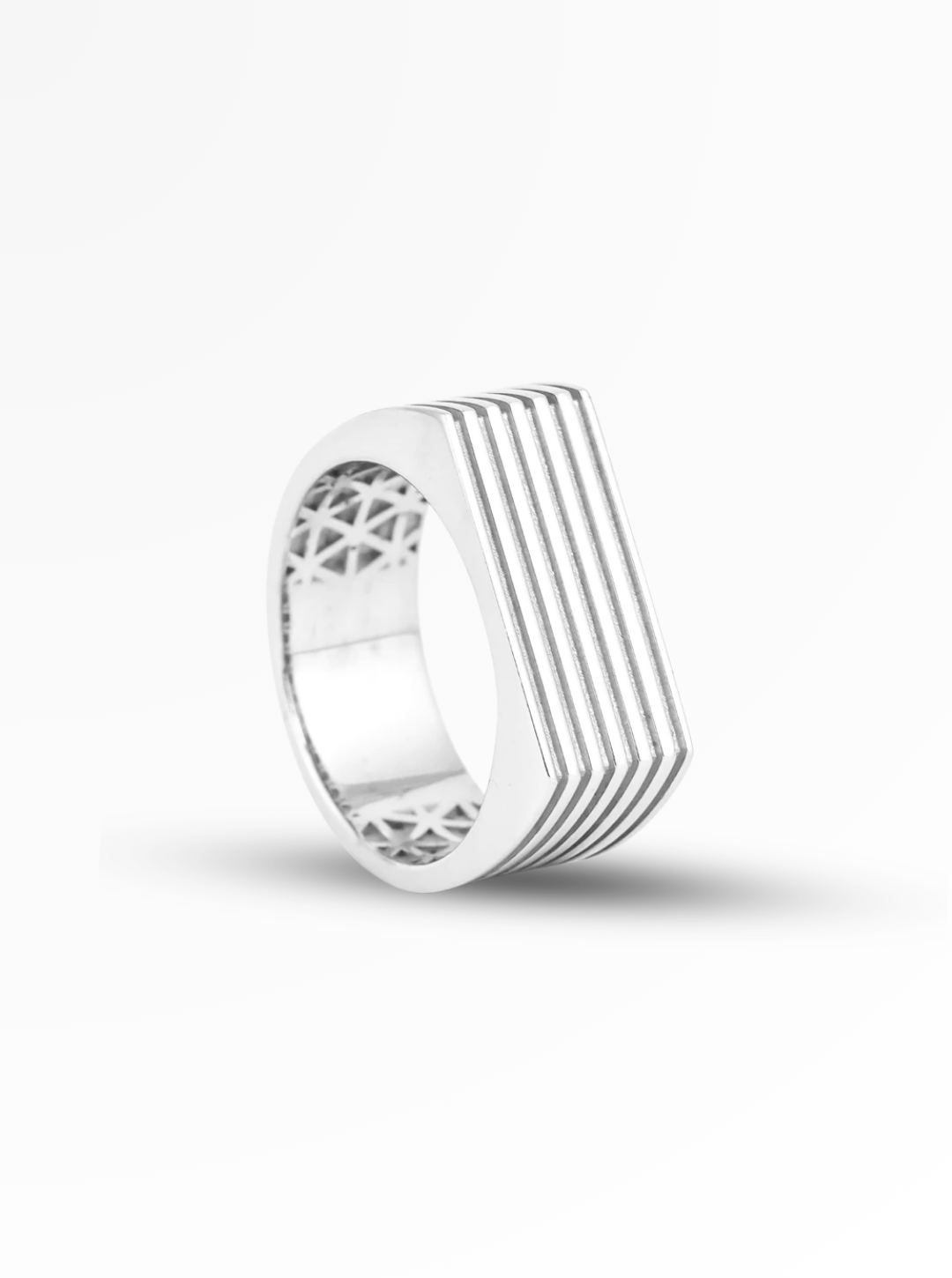 Modern Ridge Silver Ring – 9mm