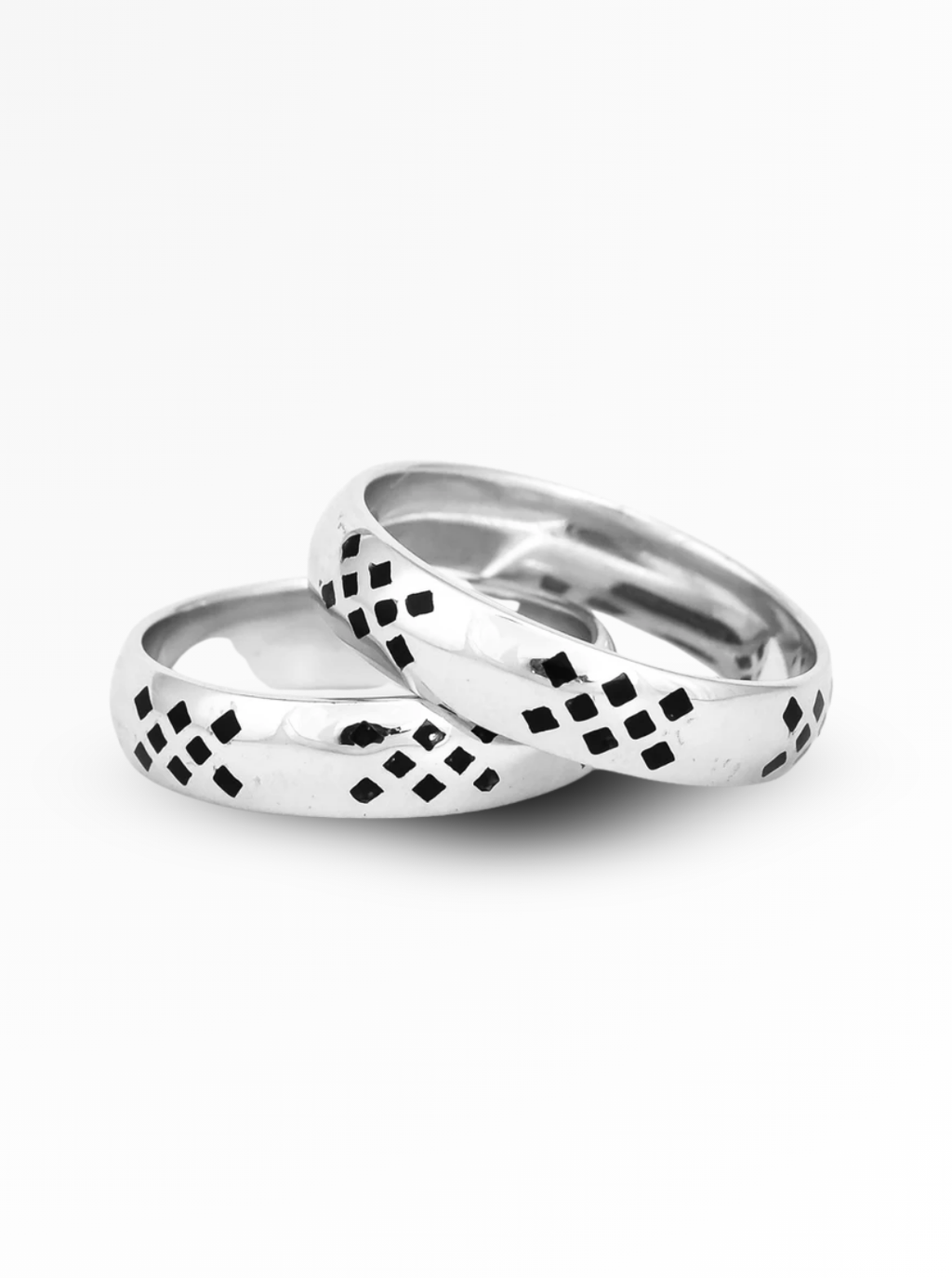 Noir Grid Pattern Band Ring – 4.5mm