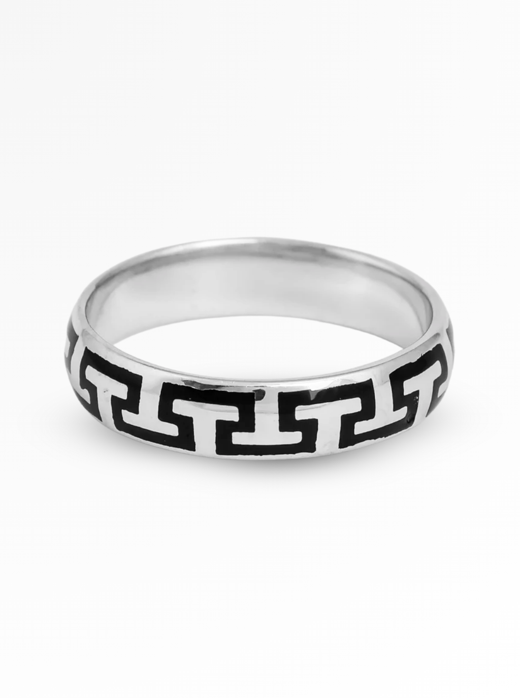 Noir Link Pattern Band Ring – 5mm