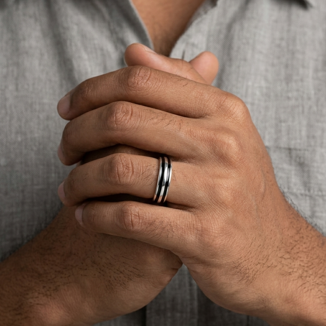 Noir Line Minimal Band Ring – 5mm