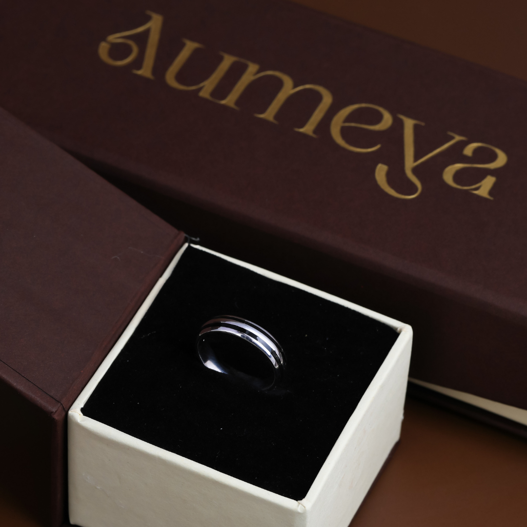 Noir Line Minimal Band Ring – 5mm