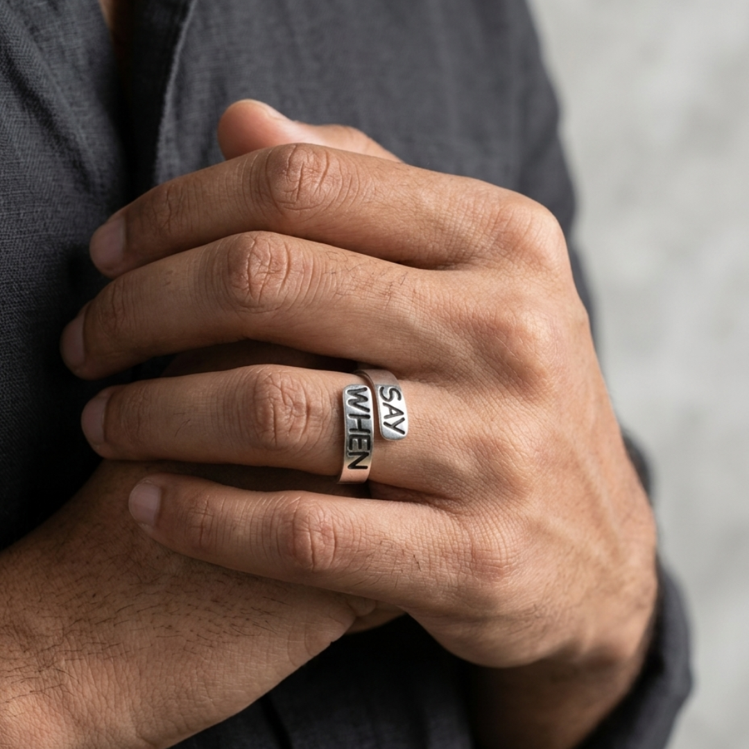 Echo Script Open Band Ring – 10mm