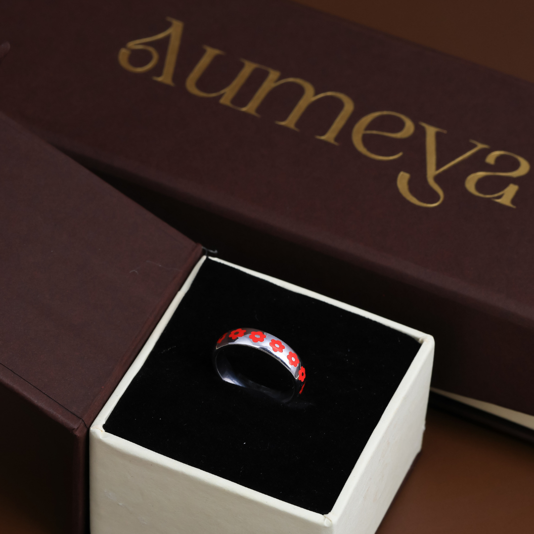 Flora Pop Enamel Band Ring – 5mm