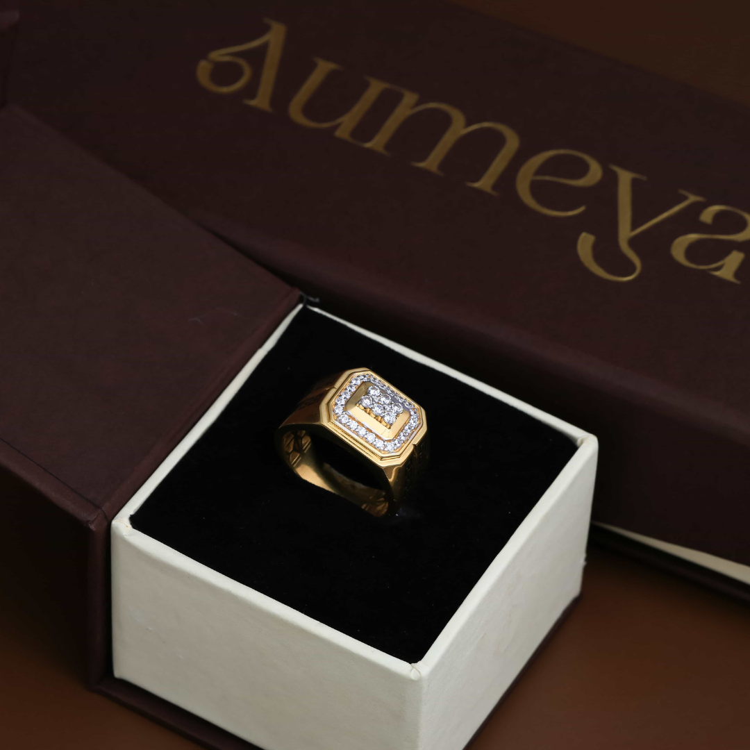 Imperial Square Halo Silver Ring 15mm